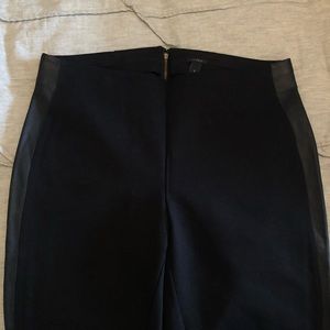 J Crew Ponte Pant with Leather Side Panels